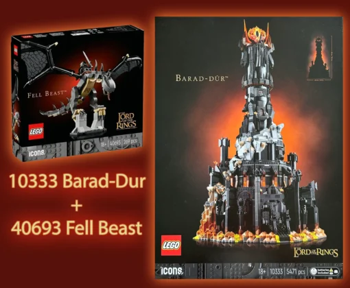 LEGO Barad-dur 10333 and Fell Beast 40693 Bundle – Lot of 10 Sealed Units