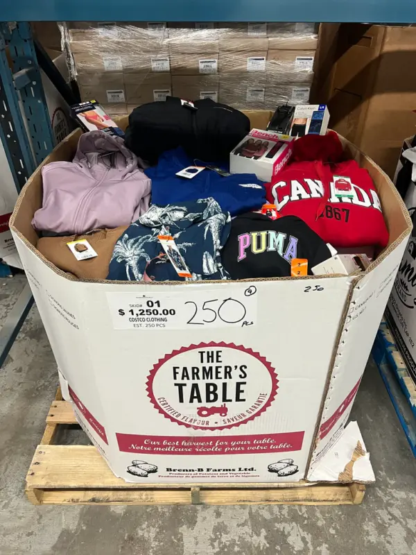 Branded Apparel Clearance Pallet #1: 250 A-Grade New Mixed Garments