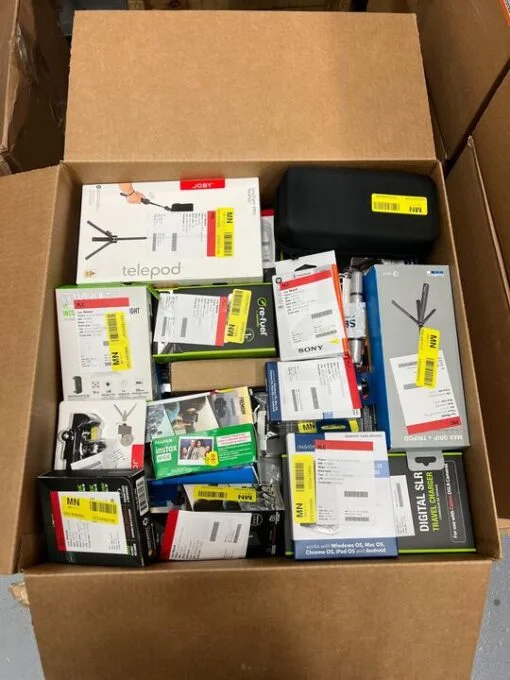 47 Items, €2,241.02 MSRP – GoPro Camera Accessories Returns Box